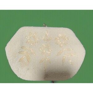 Bon Soir Vintage 1950s Beaded Clutch Handbag Hand Made in Japan Italian Beads